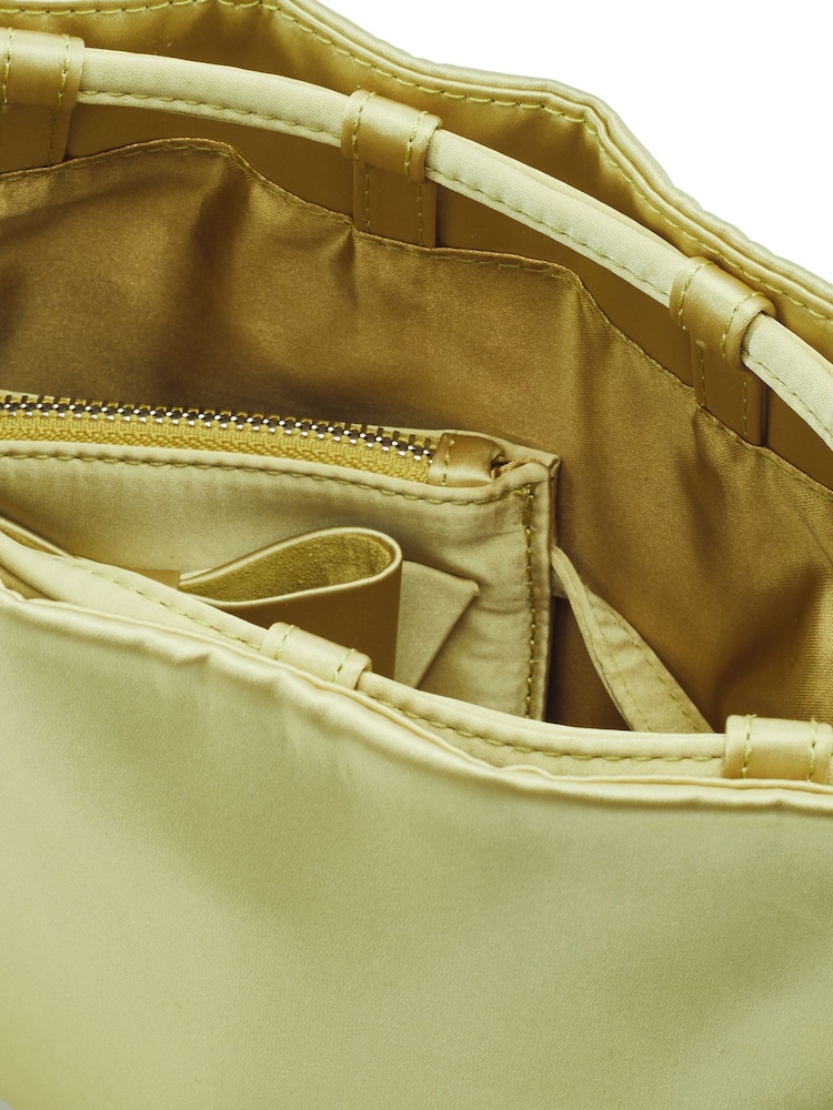 Moda in Pelle Green Lotty Bag Ruched Bucket Shoulder Bag - Image 4 of 4