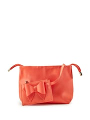 Moda in Pelle Orange Lotty Ruched Bucket Shoulder Bag - Image 2 of 3