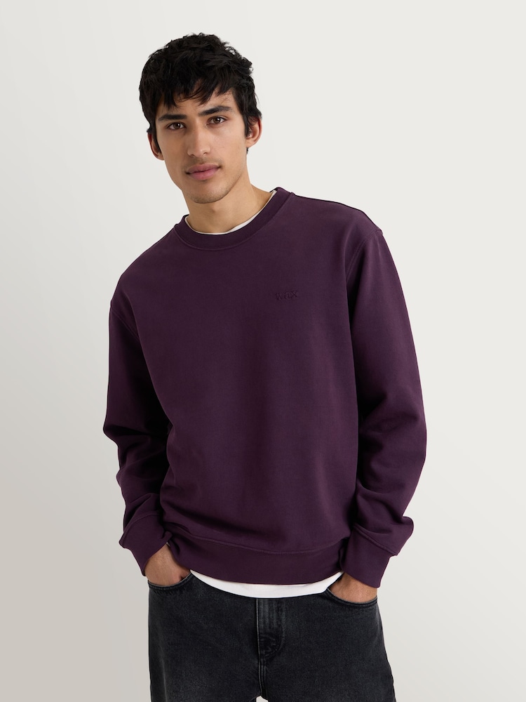 Wax London Purple Sidney Loopback Washed Sweatshirt - Image 1 of 4