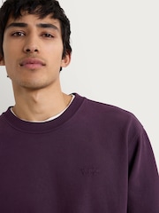 Wax London Purple Sidney Loopback Washed Sweatshirt - Image 3 of 4