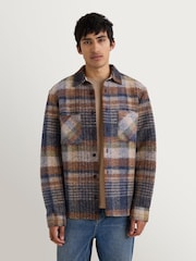 Wax London Whiting Ari Wool Blend Check Overshirt - Imagen 1 de 4