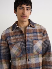 Wax London Whiting Ari Wool Blend Check Overshirt - Imagen 4 de 4