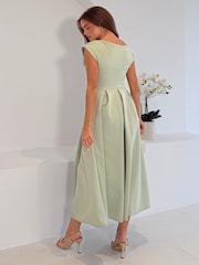 Girl In Mind Betty Asymmetric Neckline Skater Midi Dress - Larawan 2 ng 7