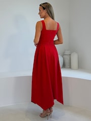 Girl In Mind Lydia Hanky ​​Hem Midi Dress - Larawan 2 ng 5