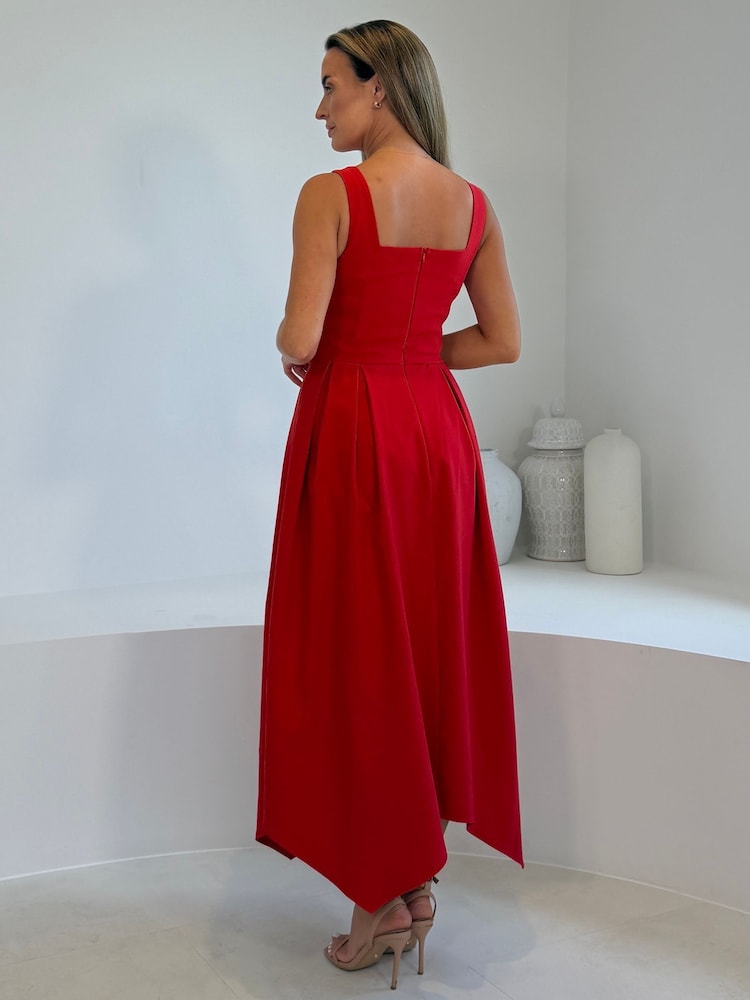 Girl In Mind Lydia Hanky ​​Hem Midi Dress - Larawan 2 ng 5