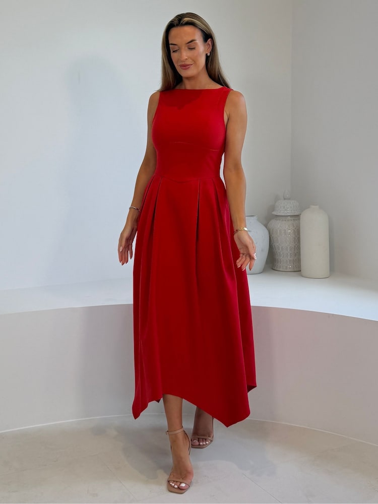 Girl In Mind Lydia Hanky ​​Hem Midi Dress - Larawan 5 ng 5