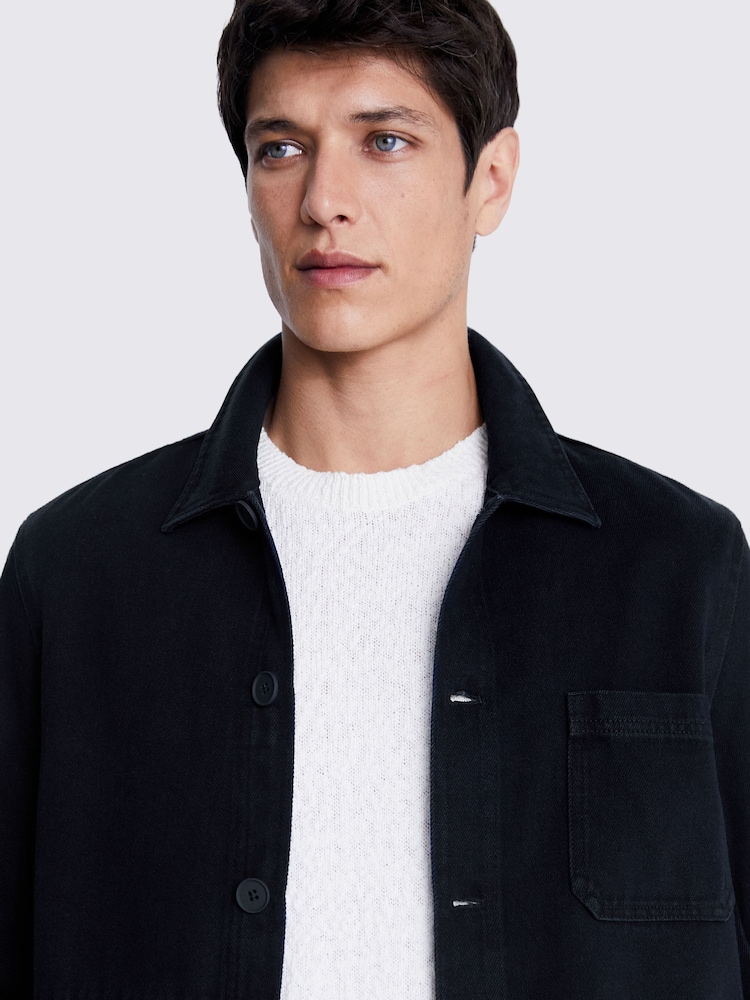 MOSS Blue Denim 3 Pocket Shacket - Image 2 of 5
