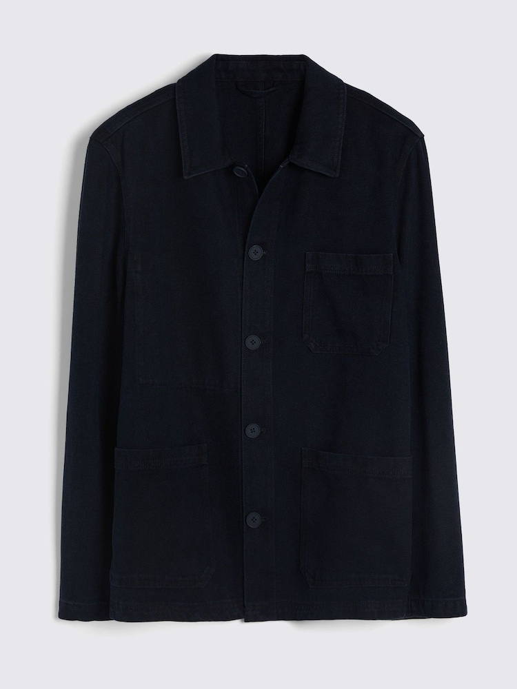 MOSS Blue Denim 3 Pocket Shacket - Image 5 of 5