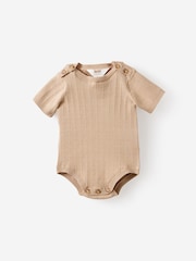 Cotton On White Knit Pointelle Short Sleeve Bubbysuit 2 Pack - Image 2 of 5