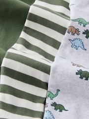 Cotton On Green Long Sleeve Rib Sleepsuits 3 Pack - Image 2 of 2