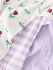 Cotton On Purple Long Sleeve Rib Sleepsuits 3 Pack - Image 3 of 3