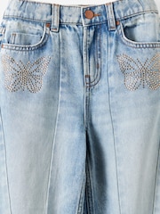 蓝色 - 蝴蝶 - Cotton On Super Wide Leg Denim Jeans - 3的图像3｝