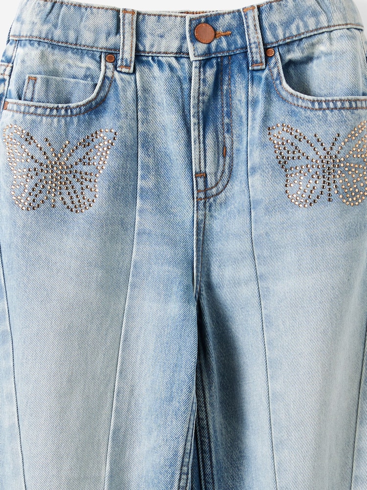 蓝色 - 蝴蝶 - Cotton On Super Wide Leg Denim Jeans - 3的图像3｝