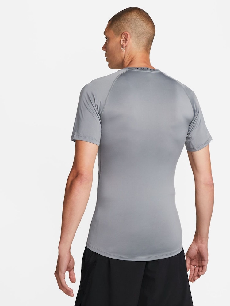 Nike Grey Pro Dri-FIT Tight Short Sleeve Top - Image 2 of 6