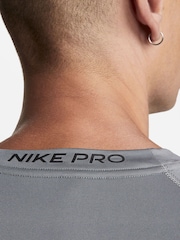Nike Grey Pro Dri-FIT Tight Short Sleeve Top - Image 5 of 6