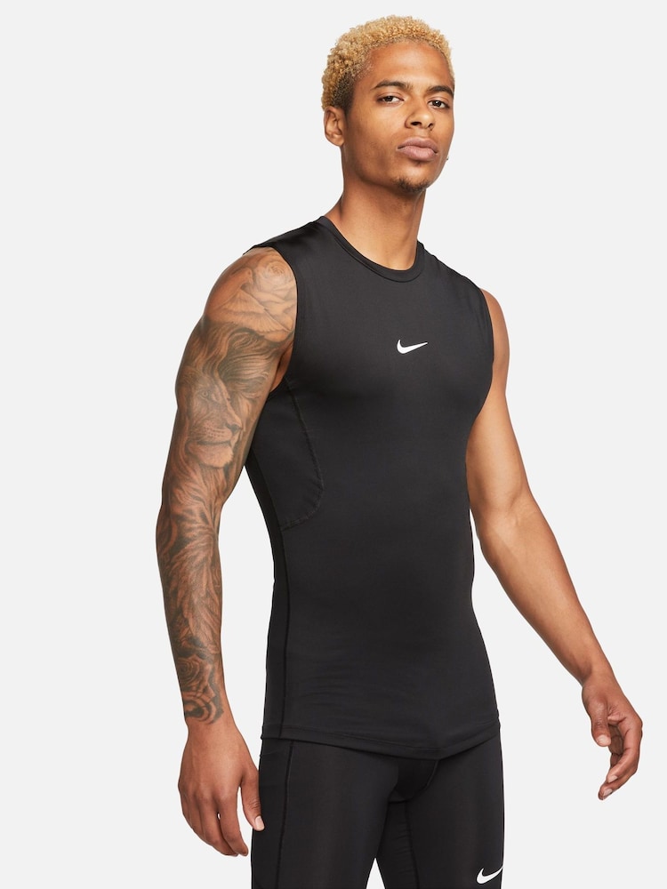 Nike Black Pro Dri-FIT Tight Sleeveless Training Top - Image 1 of 5 Nike Black Pro Dri-FIT Tight Sleeveless Training Top - Image 1 of 5