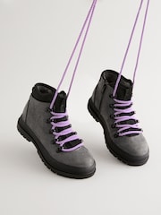 Grey Lace-Up Hiker Boots - Image 1 of 7