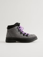 Grey Lace-Up Hiker Boots - Image 2 of 7