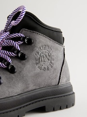 Grey Lace-Up Hiker Boots - Image 6 of 7