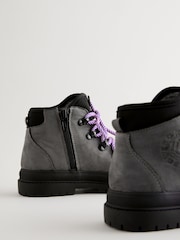 Grey Lace-Up Hiker Boots - Image 7 of 7