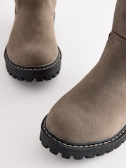Neutral Chunky Tall Boots - Image 4 of 6