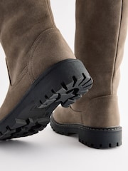 Neutral Chunky Tall Boots - Image 5 of 6