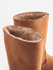 Tan Brown Chunky Tall Boots - Image 6 of 6