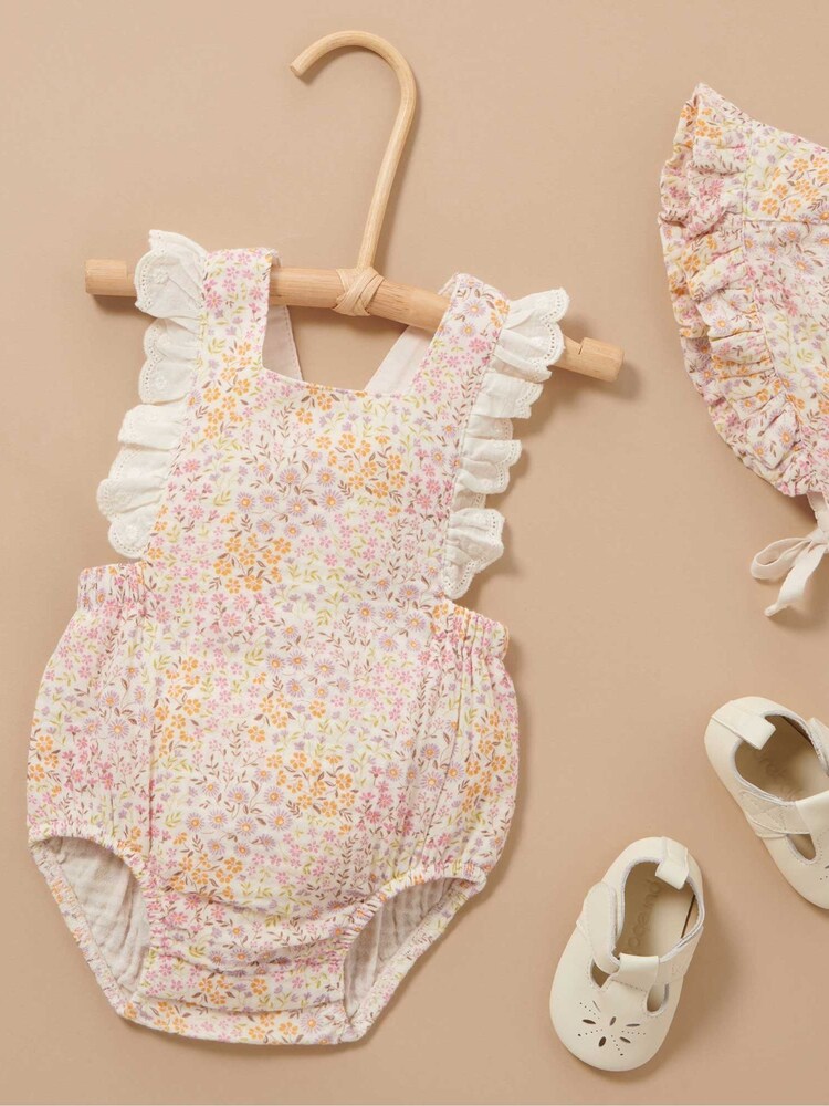 Purebaby Cream Wild Flower Bodysuit - Image 6 of 9