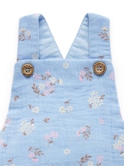 Purebaby Blue Daisy Ruffle Romper - Image 3 of 6