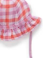 Purebaby Purple Gingham Sunhat - Image 4 of 4