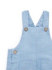 Purebaby Blue Striped Overalls All-In-One - Image 3 of 5