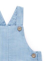 Purebaby Blue Striped Overalls All-In-One - Image 5 of 5
