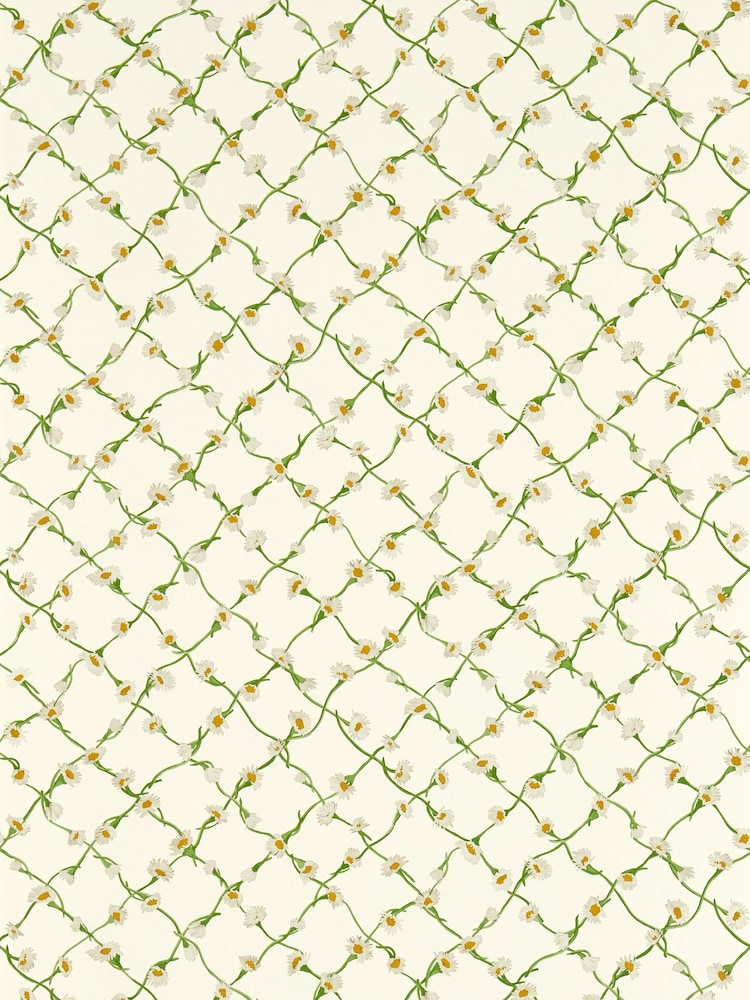 Harlequin Emerald Pearl Daisy Trellis 10.05M Wallpaper - Image 4 of 4