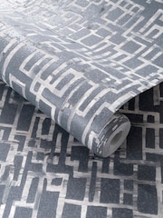 Clarke and Clarke Quadrata Steel Quadrata 10.05M Wallpaper - Image 1 of 1
