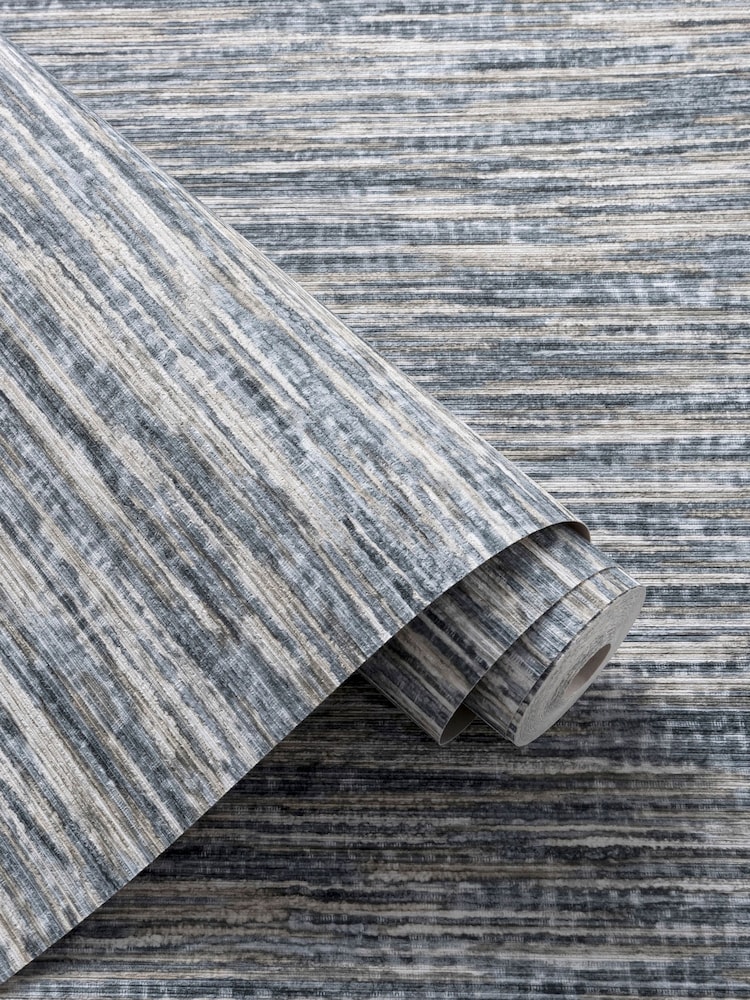 Clarke and Clarke Dritto Charcoal Dritto 10.05M Wallpaper - Image 1 of 1