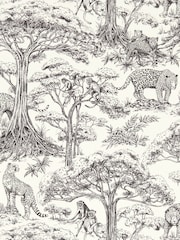 Clarke and Clarke Noir Kisumu 10.05M Wallpaper - Image 1 of 1
