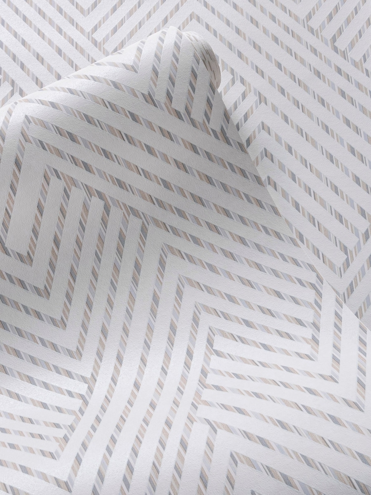 Clarke and Clarke Grassetto Ivory Grassetto 10.05M Wallpaper - Image 1 of 1