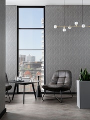 Clarke and Clarke Grassetto Charcoal Grassetto 10.05M Wallpaper - Image 1 of 4