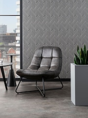Clarke and Clarke Grassetto Charcoal Grassetto 10.05M Wallpaper - Image 2 of 4