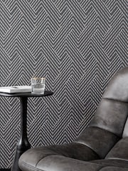 Clarke and Clarke Grassetto Charcoal Grassetto 10.05M Wallpaper - Image 3 of 4