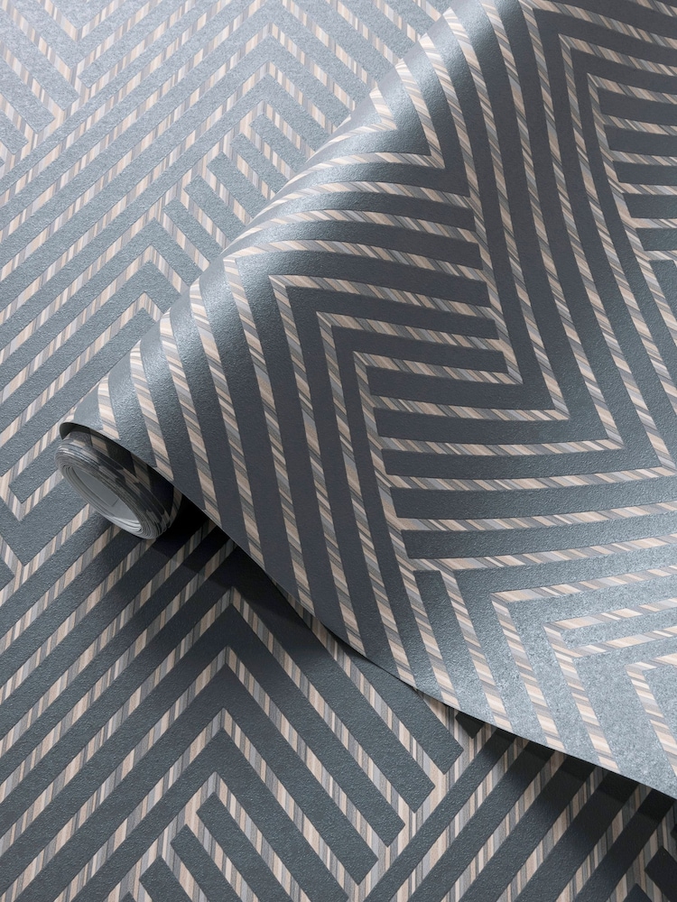 Clarke and Clarke Grassetto Charcoal Grassetto 10.05M Wallpaper - Image 4 of 4 Clarke and Clarke Grassetto Charcoal Grassetto 10.05M Wallpaper - Image 4 of 4