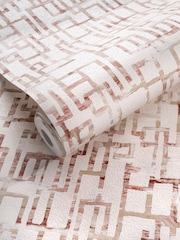 Clarke and Clarke Quadrata Blush Wallpaper - Image 4 of 4