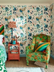 Harlequin Lapis Wonderland Floral 10.05M Wallpaper - Image 1 of 5