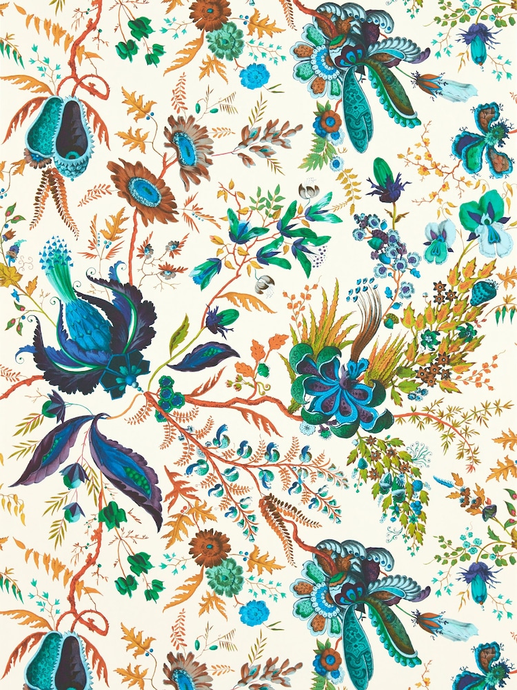 Harlequin Lapis Wonderland Floral 10.05M Wallpaper - Image 5 of 5