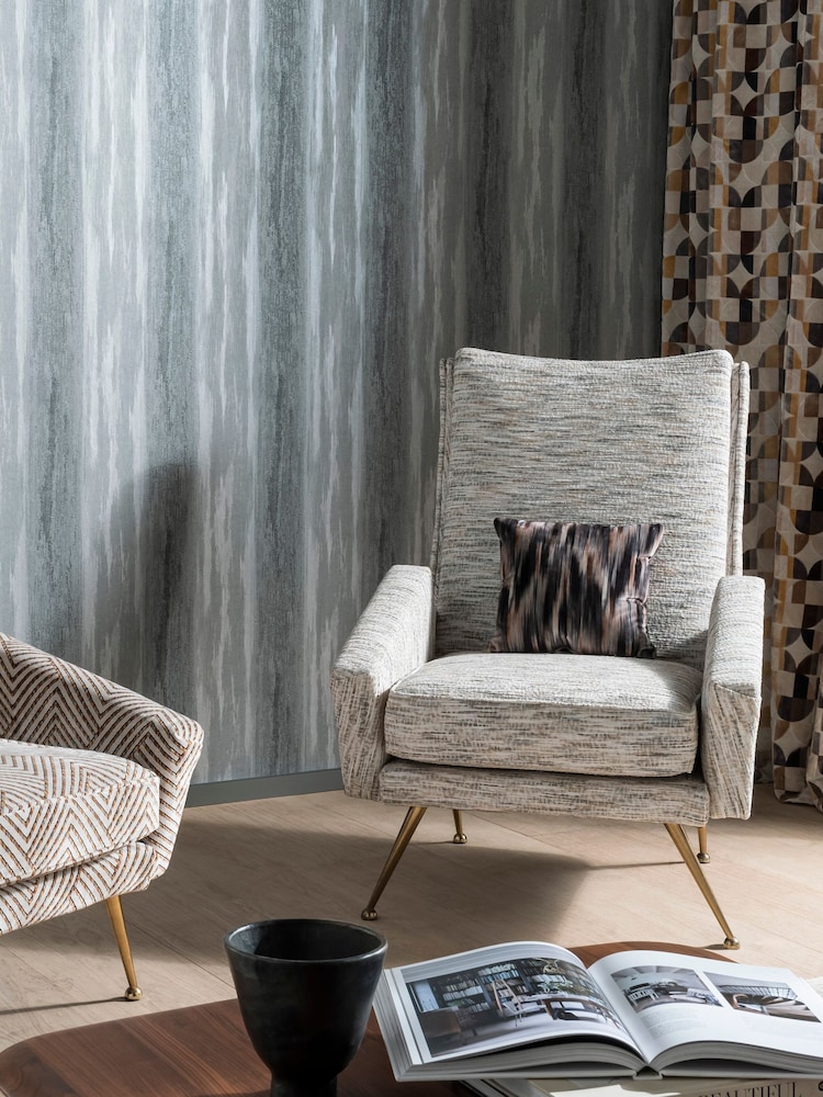 Clarke and Clarke Effetto Pewter 10.05M Wallpaper - Image 2 of 4