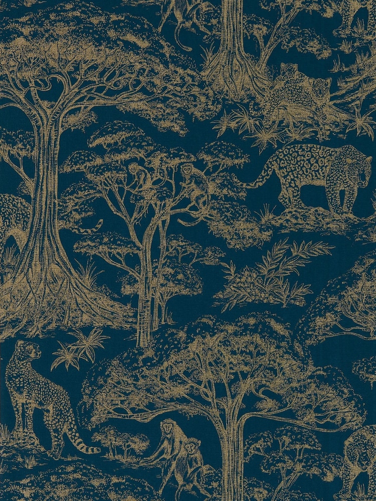 Clarke and Clarke Midnight Luxe Kisumu 10.05M Wallpaper - Image 1 of 1