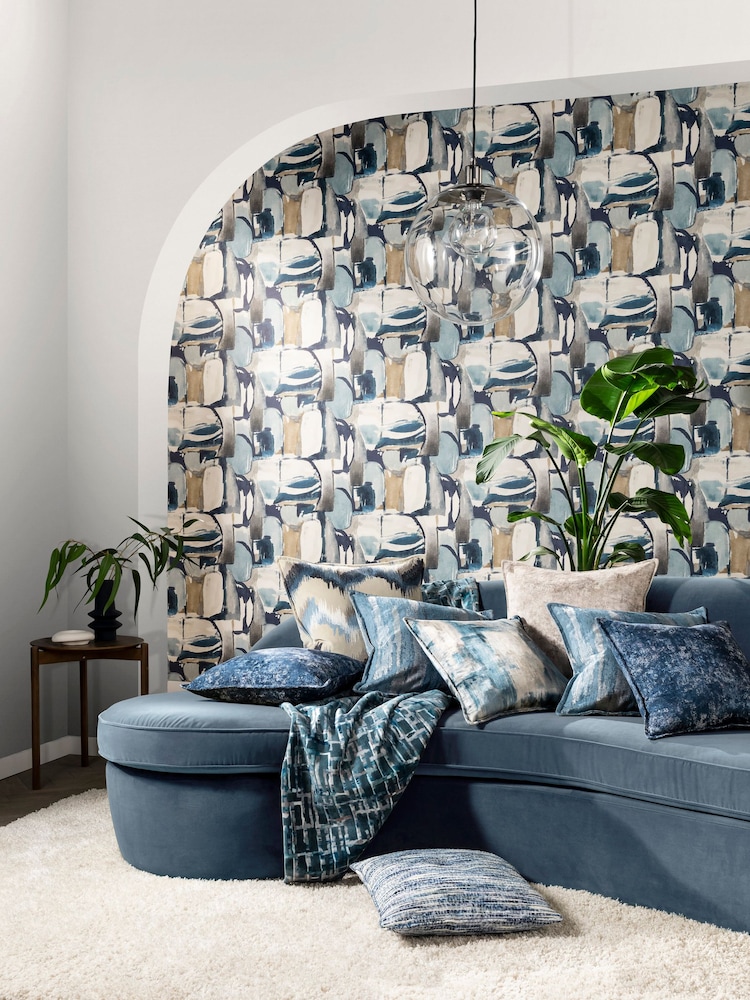 Clarke and Clarke Figura Denim Figura 10.05M Wallpaper - Image 1 of 2