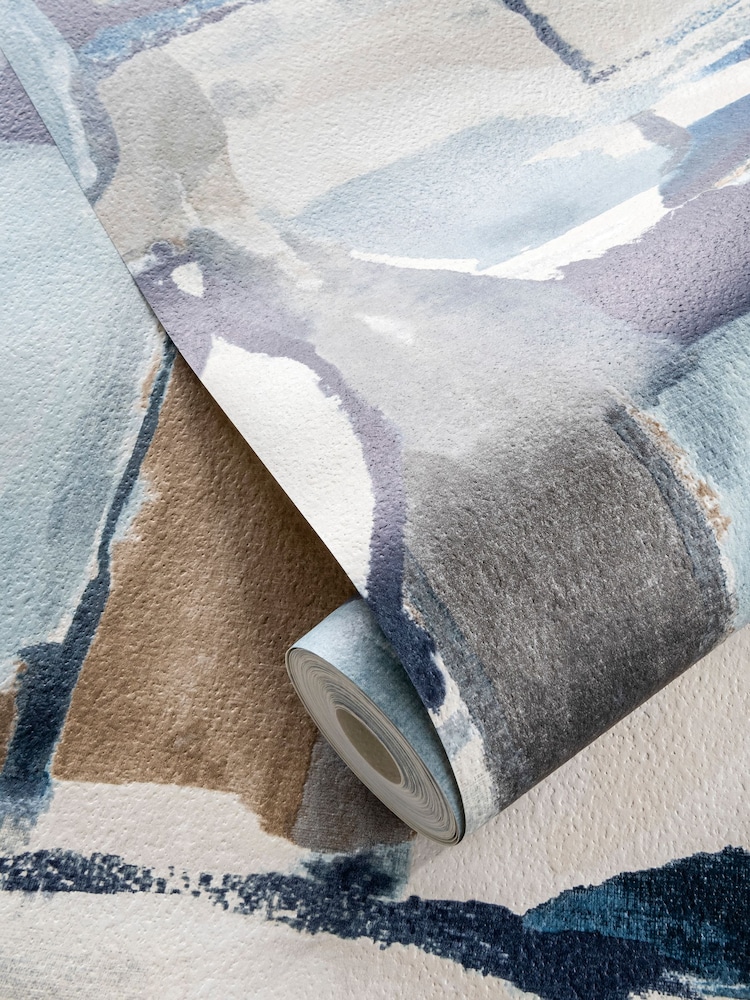 Clarke and Clarke Figura Denim Figura 10.05M Wallpaper - Image 2 of 2 Clarke and Clarke Figura Denim Figura 10.05M Wallpaper - Image 2 of 2