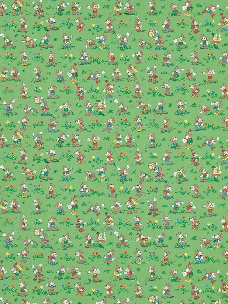Sanderson Gumball Green Mickey and Minnie 10.05M Wallpaper - Image 1 of 3