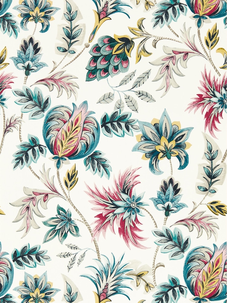 Clarke and Clarke Teal Berry Sizergh 10.05M Wallpaper - Image 1 of 1
